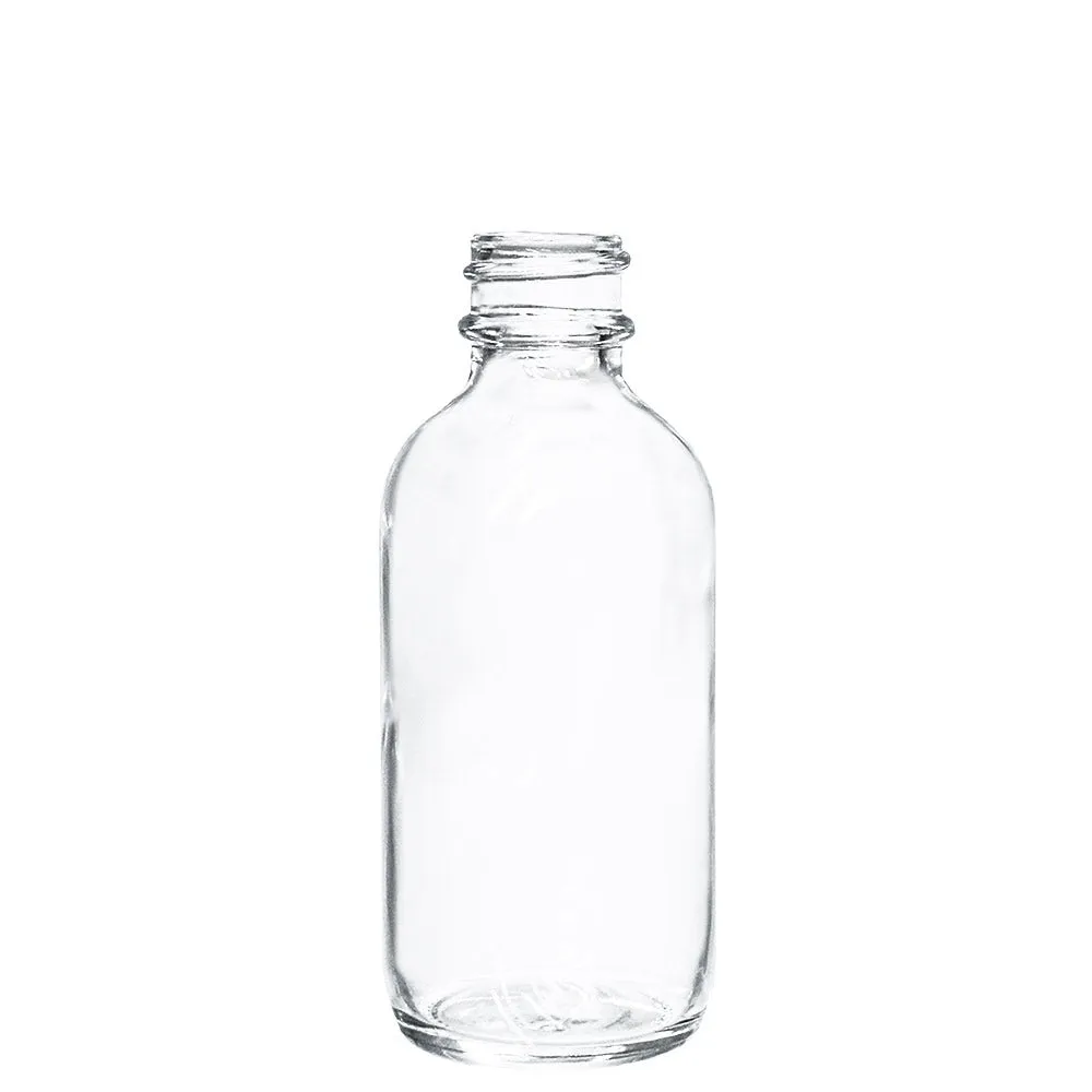 2 oz. Clear Boston Round with Black Glass Dropper (20/400) (V23) (V25)