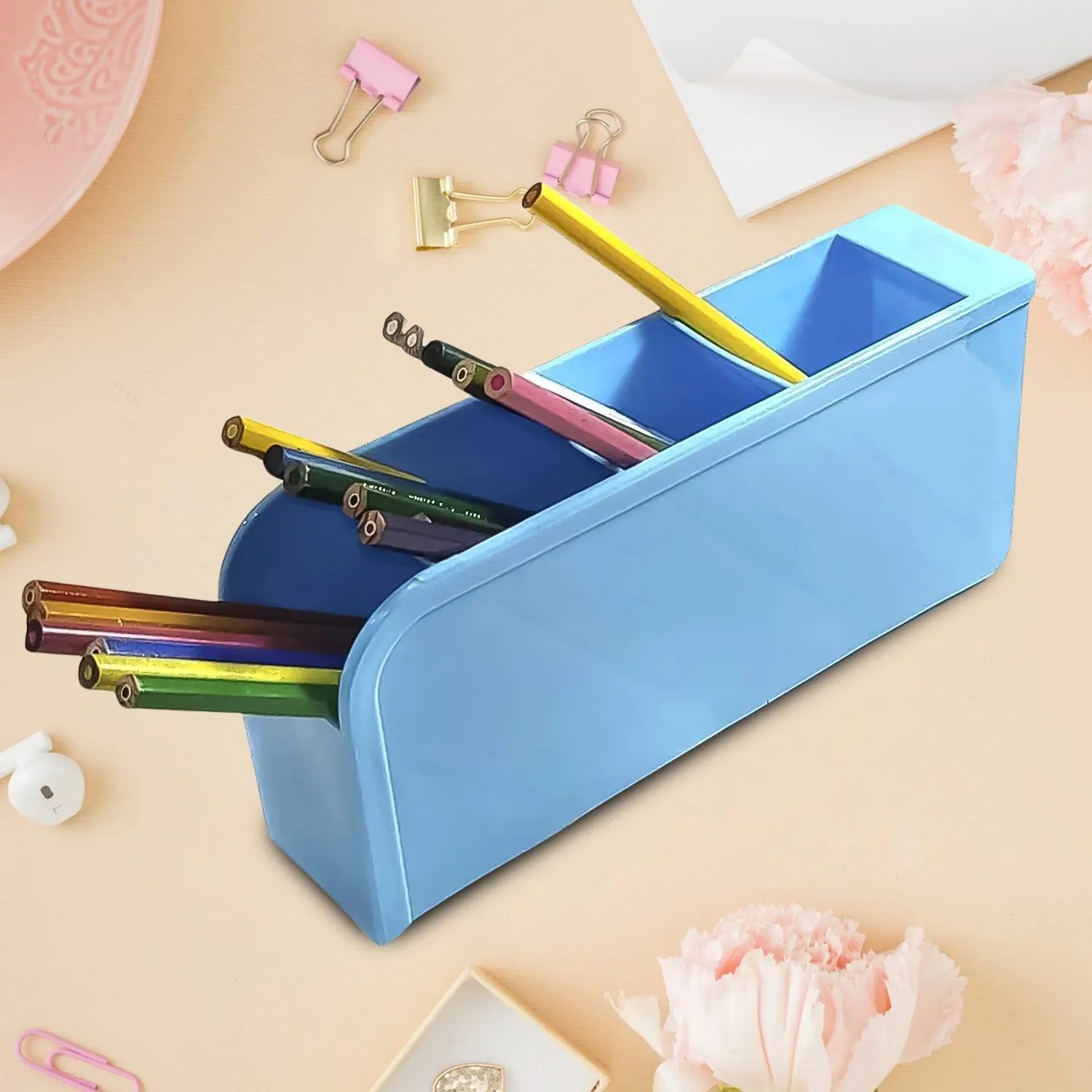 4 Compartment Pen Holder for Desk Organization (1 Pc)