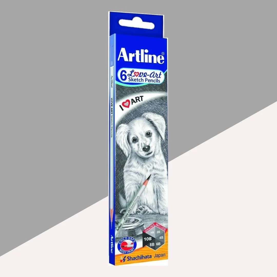 Artline Love Art Sketch Pencils for Artistic Excellence ( Pack Of 6 )