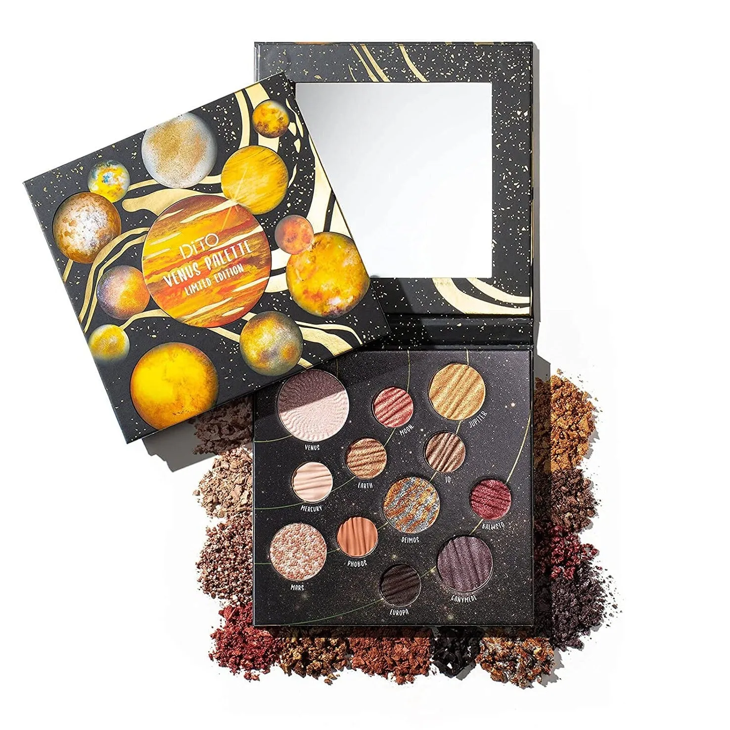 DiTO 12 Color Venus Makeup Palette, Highly Pigmented w/Mirror