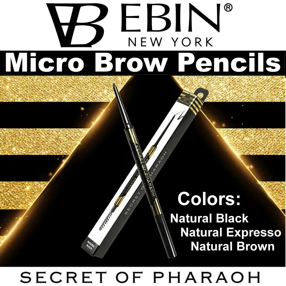 Ebin "Secret of Pharaoh" Micro Brow Pencils (Natural Black, Natural Expresso, or Natural Brown)