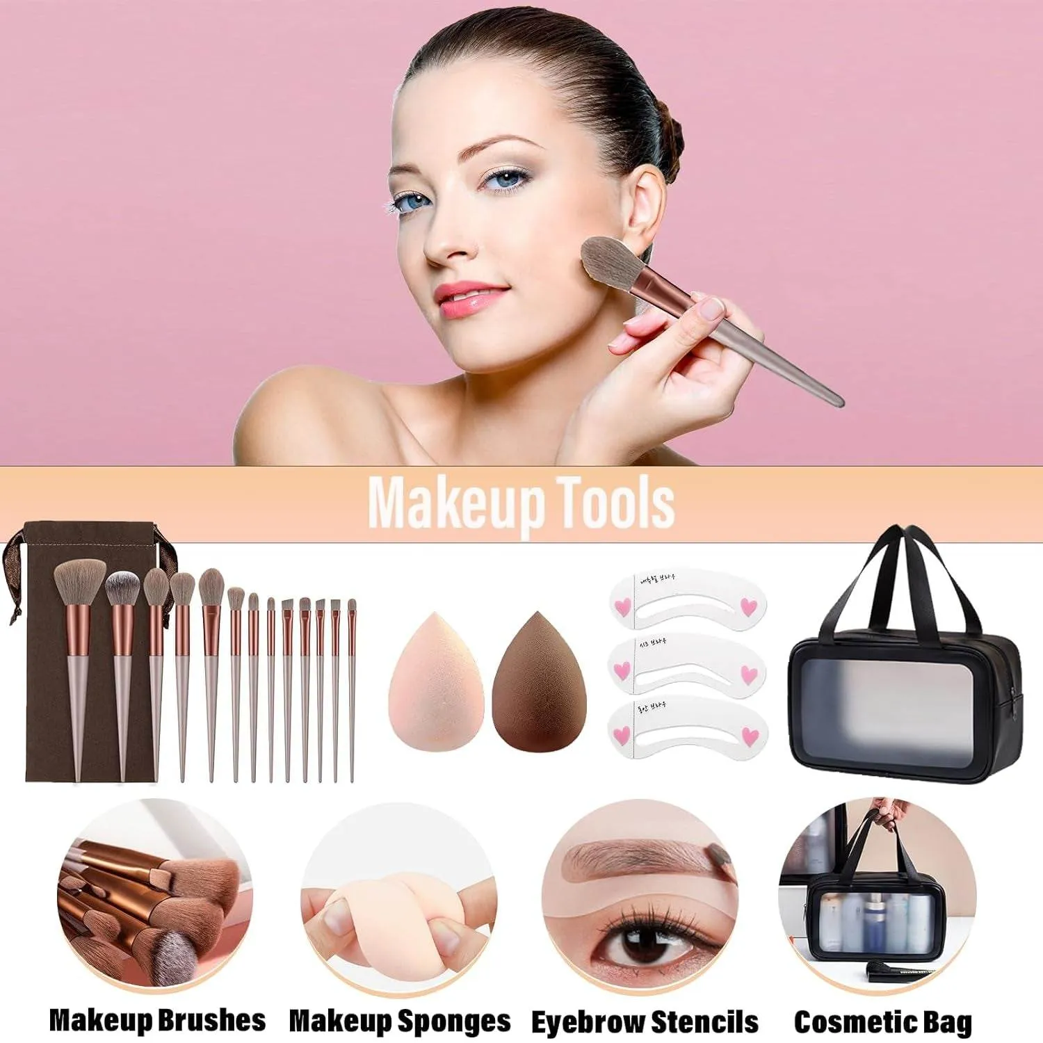 Makeup Set for Women, Travel Makeup Set for Teens & Adults, Makeup Kit for Beginners & Professionals, Makeup Gift Set for Girls, Eyeshadow Palette, Lip Gloss, Make up Set, Eye Makeup, Face Makeup