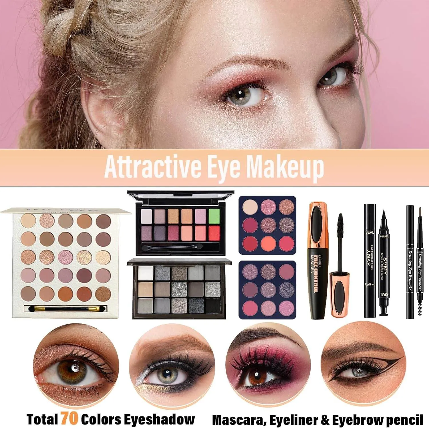 Makeup Set for Women, Travel Makeup Set for Teens & Adults, Makeup Kit for Beginners & Professionals, Makeup Gift Set for Girls, Eyeshadow Palette, Lip Gloss, Make up Set, Eye Makeup, Face Makeup