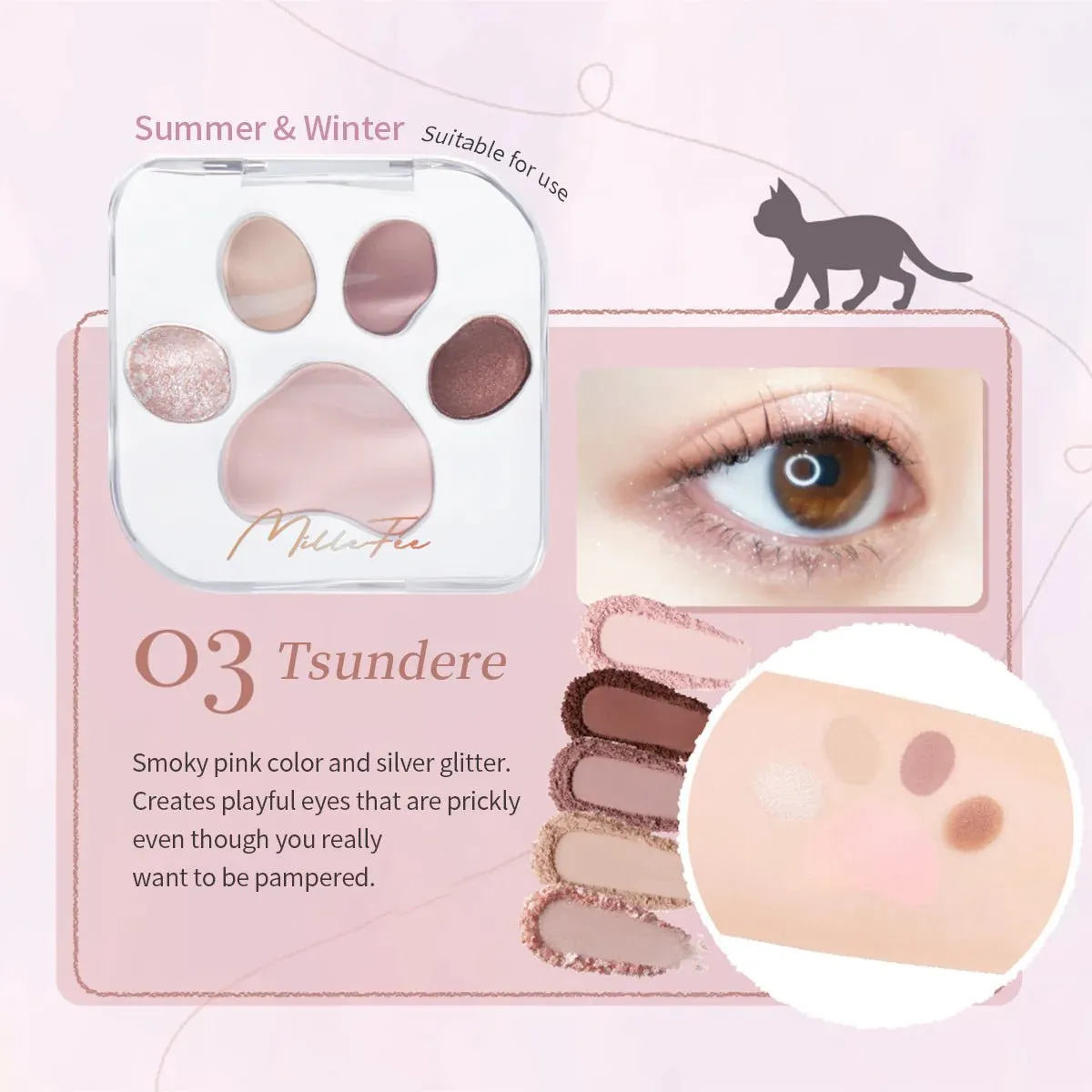 MILLEFEE Meow Paws Eyeshadow Palette - 03 Tsundere
