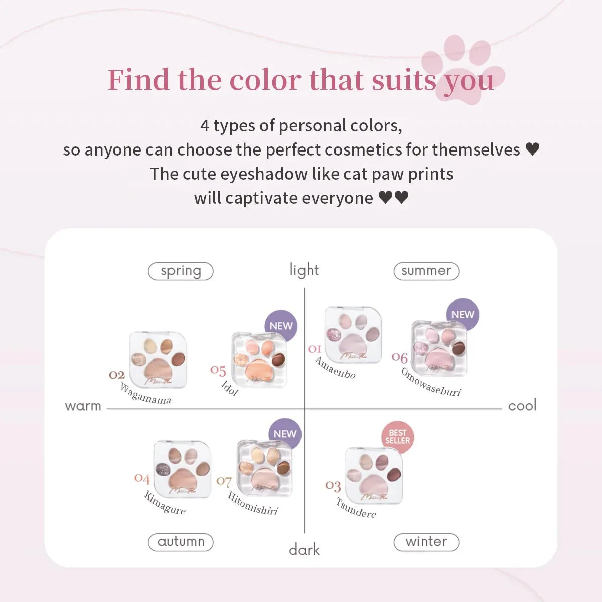 MILLEFEE Meow Paws Eyeshadow Palette - 03 Tsundere