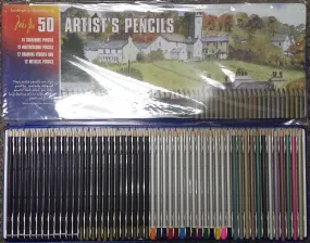 New Mike Goss Set Of 50 Artist's Pencils in Tin Case!