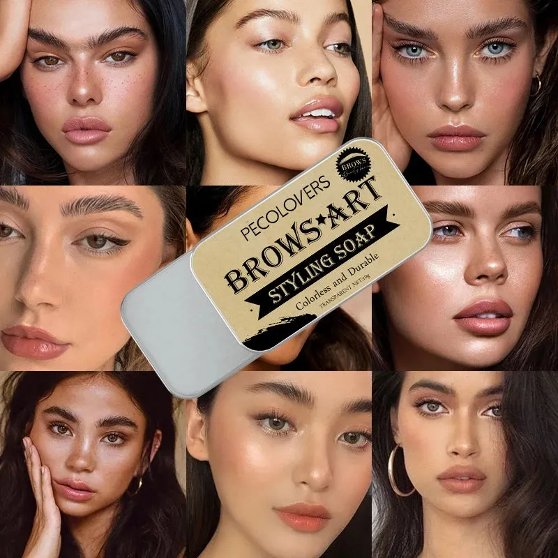 PECOLOVERS Eyebrow Soap Wax Trimmer Fluffy Feathery Waterproof Long Lasting 3D Eyebrow Pomade Setting Gel Women Makeup Tools S4482260