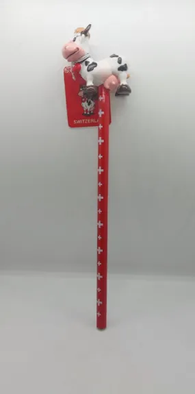 PENCIL - SOFT PRETTY COW WITH RED PENCIL   WHITE