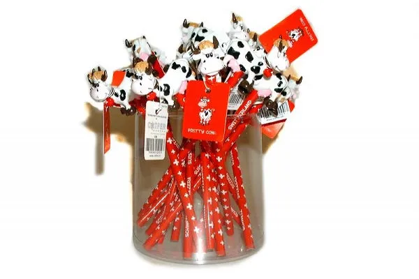 PENCIL - SOFT PRETTY COW WITH RED PENCIL   WHITE