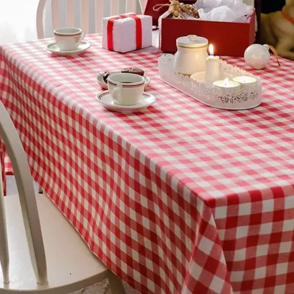 Pizzeria - Red Gingham checks Tablecloth