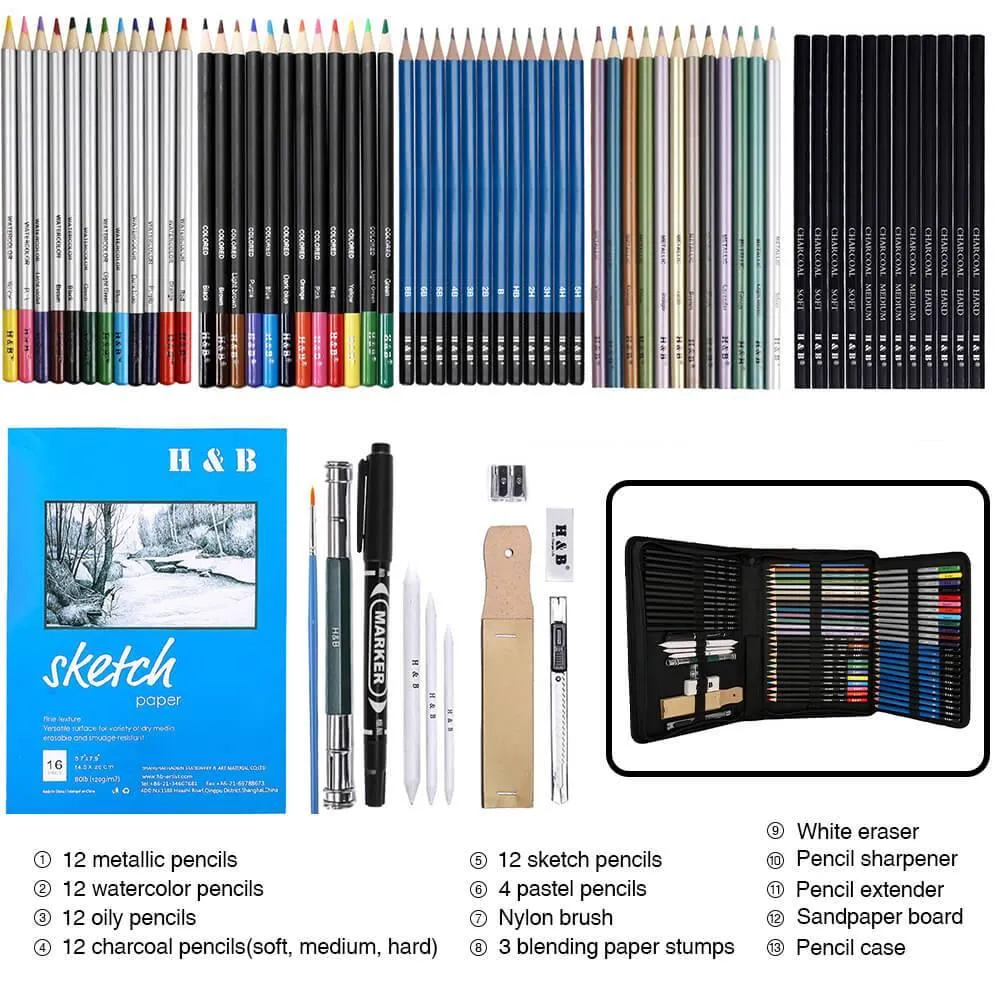 Professional H&B Sketching Pencil Set for Drawing Painting