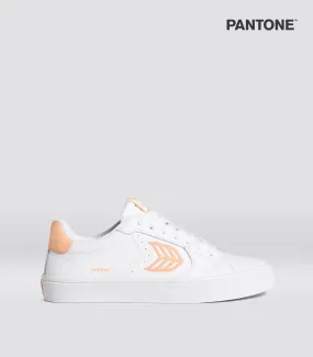 SALVAS Pantone White Leather Peach Fuzz Logo Sneaker Men