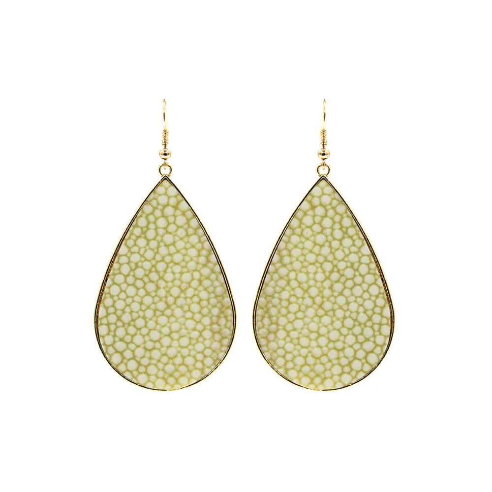 Texture Teardrop Pierced Earrings