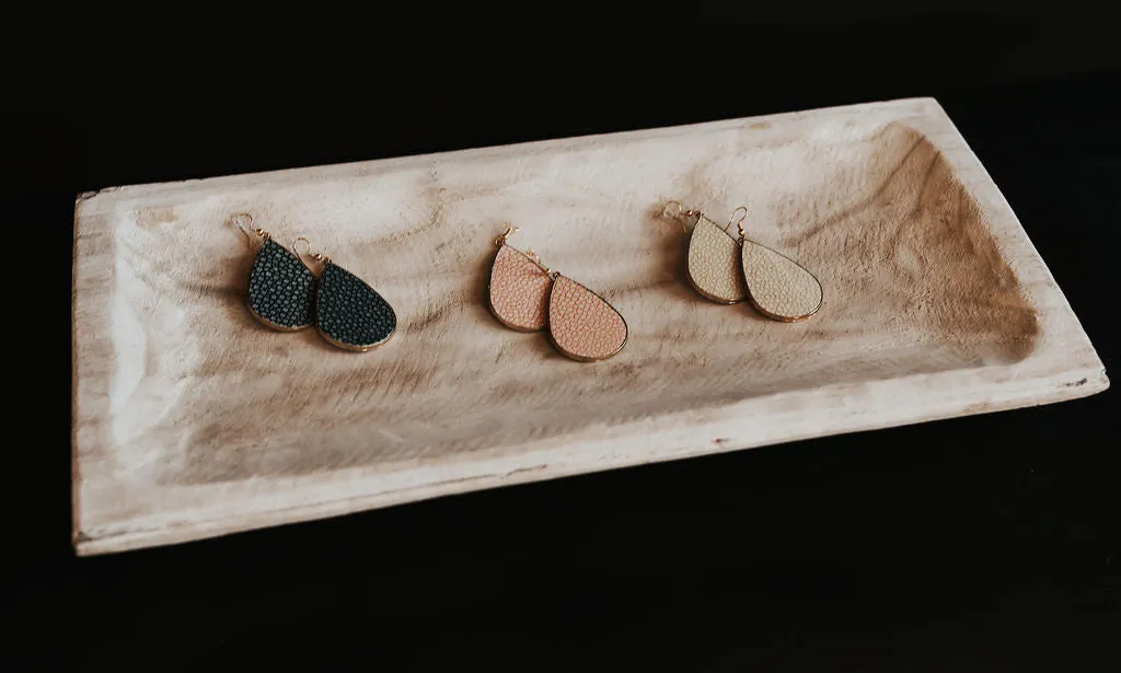 Texture Teardrop Pierced Earrings