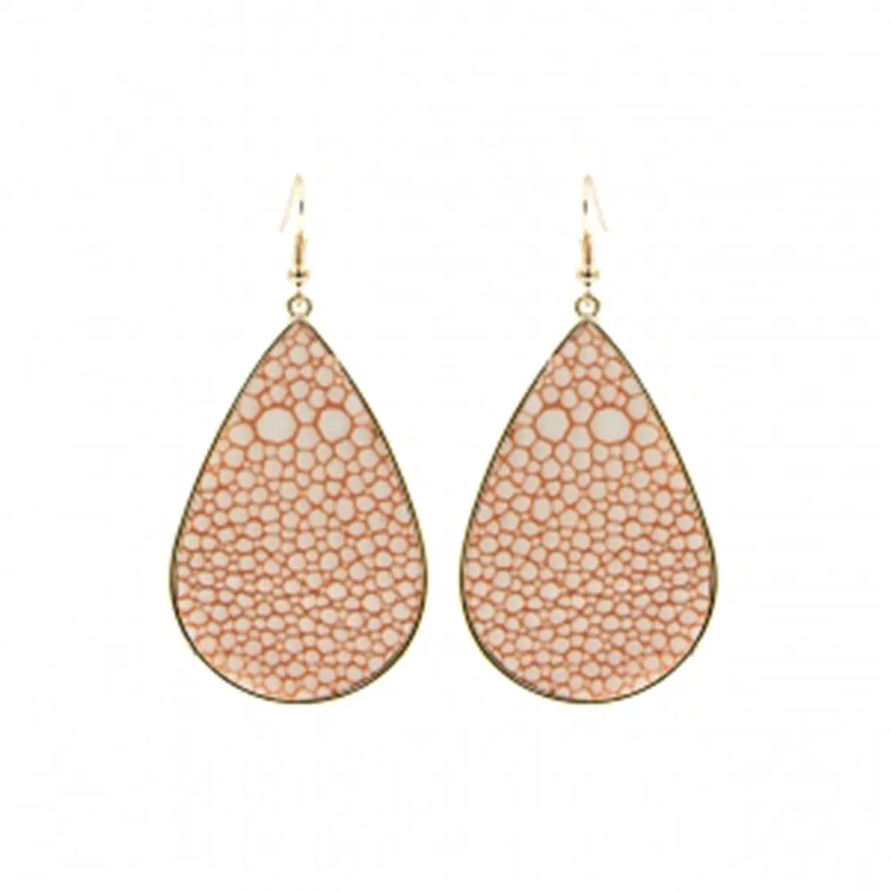 Texture Teardrop Pierced Earrings